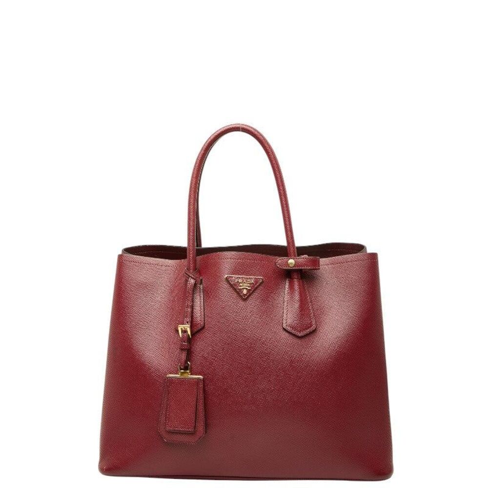 Prada Saffiano Triangle Logo Tote